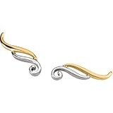 14K Two Tone Gold Ear Trim