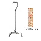 Drive Medical Aluminum Cane With Offset Handle Foam Rubber Grip Floral Design - 6 ea