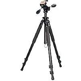 Vista Attaras Grounder Tripod with FZ-10 3 Way Head, Supports 9 lbs, Extends 11″ – 63″.