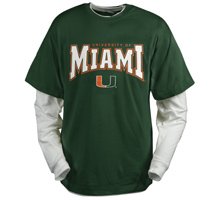 Buy Miami Hurricanes NCAA Walk On Double Layer Shirt by Star Struck