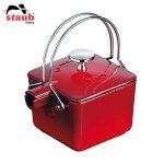 staub square teapot/kettle – 0.75qt – cherry