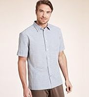 2 Longer Blue Harbour Mini Checked Shirt with Modal