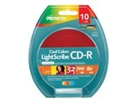 Memorex 32024538 80-Minute 52X Lightscribe CD-R (Cool Colors)