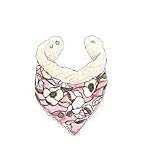 Marvelously Modern Kerchief Bib in a Playful Print, in Rose