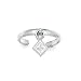Solid 14K White Gold Cubic Zirconia Diamond Solitaire Dangle Toe Ring