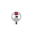 Solid 14KT White Gold 1.5mm Genuine Ruby Internally Threaded Replacement Ball 3mm - 14 Gauge