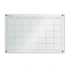 GlassX Frosted Glass Dry Erase Board w/Monthly Planner, 35 x 23, Unframed,BDU46008UA1