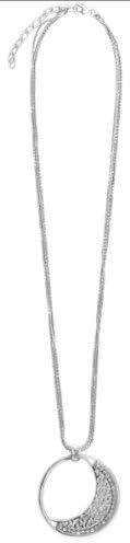 Officina Bernardi - Luna Collection - 18" + 2" Necklace (4 Color Choice) - Italian 925 Sterling Silver (Black)