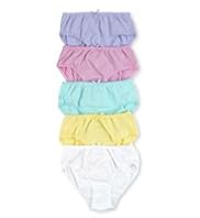 5 Pack Pure Cotton Assorted Stretch Briefs