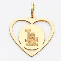 14K Los Angeles Dodgers La In Heart Pendant