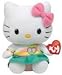 TY Beanie Baby Hello Kitty - Peace Bear (Aqua)