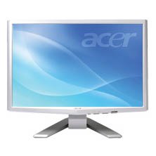 Acer P223Wwd 22 Widescreen LCD Monitor - 5ms, 1680x1050 (WSXGA+), 2500:1 ACM, VGA, DVI with HDCP, Silver/White