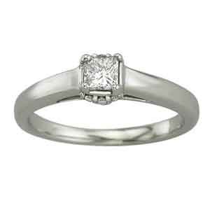 1/10 Carat Diamond 14k White Gold Heart Promise Ring