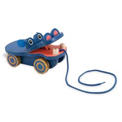 Melissa and Doug Deluxe Happy Hippo Pull Toy by Car Seat Toys