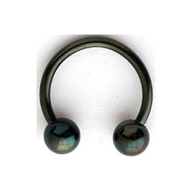Fer � cheval Blackline - boules - T�ton/Arcade/Cartilage/Septum/G�nital/Lobe/Sourcil- Acier Chirurgical, 1.6mm x 10mm x 4mm