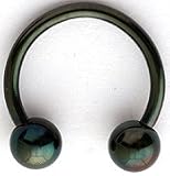 Fer � cheval Blackline - boules - T�ton/Arcade/Cartilage/Septum/G�nital/Lobe/Sourcil- Acier Chirurgical, 1.6mm x 10mm x 4mm
