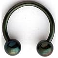 Fer � cheval Blackline - boules - T�ton/Arcade/Cartilage/Septum/G�nital/Lobe/Sourcil- Acier Chirurgical