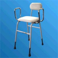Drive All Purpose Stool with Adjustable Arms -White Drive All Purpose Stool with Adjustable Arms -White