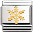 NOMINATION Italian Charm in stainless steel and 18k gold (Snowflake)
