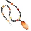 .925 Silver, Hematite & Carnelian Necklace- 18 IN