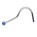 Sapphire Blue Gem MICRO Nose Ring Twister