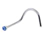 Sapphire Blue Gem Micro Nose Ring Twister