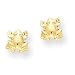14k Polished and Diamond-Cut Frog Post Earrings - Measures 7x7mm