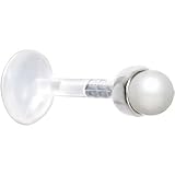 Sterling Silver 925 Faux Pearl Tragus Earring Stud