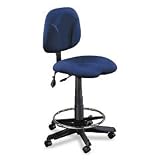 Adjustable Swivel Task Stool, Blue Fabric - Same Day Shipping (orders by 3 pm), Next Day Delivery (in most cases)