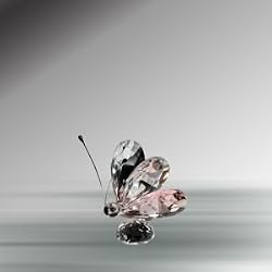 Crystal Medium Butterfly with Pink Wings #5802-P