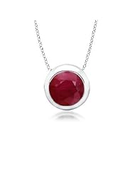 Round Ruby Bezel-Set Pendant