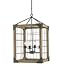 Currey and Company 9083 Old Iron / Natural Ash Eufaula 4 Light Lantern in Old Iron / Natural Ash Fi