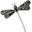 Abalone Dragonfly Pin Set in Fine 925 Silver