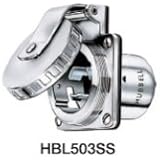 Hubbell Wiring Systems HBL503NM Twist-Lock Ship-to-Shore Non-Metallic Shore Power Inlet, 2 Pole, 3 Wire, 50 Amps, 125V, White