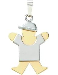 14K Two Tone Gold The Kids Boy Charm Pendant Jewelry
