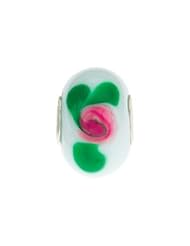 Kera White Murano Glass Roses Bead