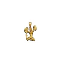 14k Solid Yellow Gold Cheerleader Charm Pendant