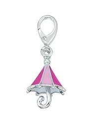 Genuine Zable (TM) Product. 925 Sterling Silver Enamel Pink Umbrella Clip-on Bead Charm. 100% Satisfaction Guaranteed.