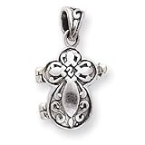 Sterling Silver Cross Prayer Box Pendant