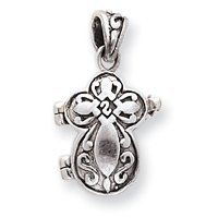 Sterling Silver Cross Prayer Box Pendant