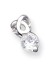 Sterling Silver CZ Pendant wChain