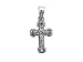 14K WHITE GOLD CHARM PENDANT W/DIAMONDS - CROSS