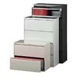 5 drawer lateral file with lock, 36'wx19 1/4'dx67'h, black (HON885LP)