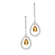 14k White Gold, Diamond & Citrine Drop Earrings (3.40ctw)