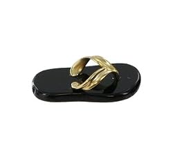 14KT Yellow Gold Black Onyx Flip Flop Pendant 14K Charm