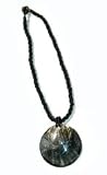 Twin Palm Blacklip Mother of Pearl Round Dark Shell Black Bead Mutlistrand Necklace P12-A