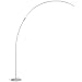 Brightech - Sparq LED Arc Floor Lamp - Curved, Contemporary Minimalist Lighting Design - Warm White Light - Silver