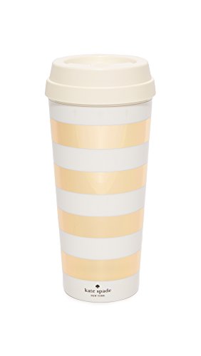 Kate Spade New York Women's Gold Stripe Thermal Mug