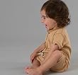 Short Sleeve Romper Rib 1x1 (3-6m, wheat)