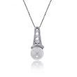 A Stunning Pearl & Diamond White Gold Pendant & Necklace